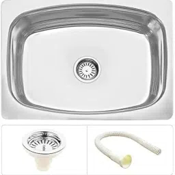 (ATS) 15'' x 12'' x 7" Inch 204 GRADE SINGLE BOWL KITCHEN SINK Basin Kitchen Sink Stainless Steel Single Bowl Glossy Finish Vessel Sink-picture-5
