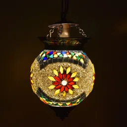 Handcrafted Mosaic Decorated Glass Hanging Light Pendants Ceiling Lamp Pendants Ceiling Lamp-image-3