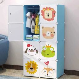 8-Door 8-Shelf Plastic Kids Collapsible Cupboard PC Collapsible Wardrobe-image-77