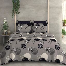 310 TC Microfiber King Printed Fitted (Elastic) Bedsheet-picture-24
