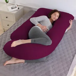 Polyester Fibre Solid Pregnancy Pillow Pack of 1-image-88