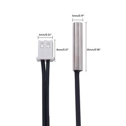 B3950 10K NTC Thermistor Temperature Sensor 5*25mm with XH2.54 Connector with 0.5 Meter Cable image 3