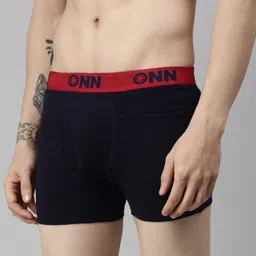 ONN  Men Pack of 5 Solid Cotton Outer Elastic Trunks ONN_260_AST_5PC image 3