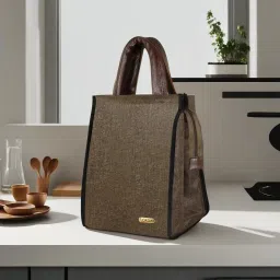 FZ-TB09 Khaki Linen Insulated Lunch/Tiffin/Storage Bag Men & Women Office,School Waterproof Lunch Bag-image-47