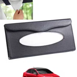 Black Leatherite Rectangle Shape Fancy Design Tissue Dispencer For Car-132 Vehicle Tissue Dispenser-image-19