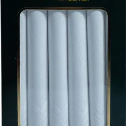 PASSION FROM OMTEX 100% Cotton Premium Collection Handkerchiefs Hanky for Men, Set of 6 (White) ["WHITE WITH WHITE BORDER"] Handkerchief-image-15