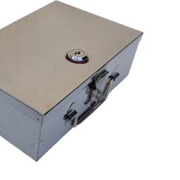 Steel Jewelry, Ornament,Cash Bank Safe Locker Box-9 Inch,With Pre Fited Lock Cash Box-18