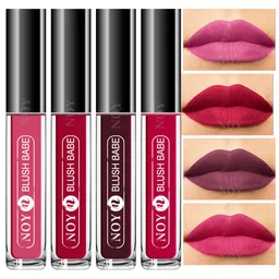 NOY Set of 4 Blush Babe Smudge-Free Matte Liquid Lipstick 4 ml each - Shade 02-03-05-08-1