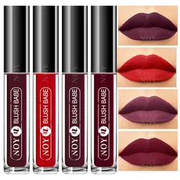 NOY Set of 4 Blush Babe Smudge-Free Matte Liquid Lipstick 4 ml each - Shade 01-04-05-07-25