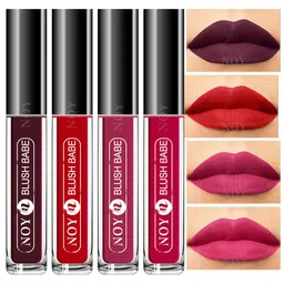 NOY Set of 4 Blush Babe Smudge-Free Matte Liquid Lipstick 4 ml each - Shade 01-04-06-08-22