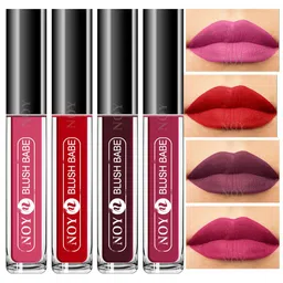 NOY Set Of 4 Blush Babe Waterproof Liquid Matte Lipsticks 4ml Each- Shades 02+ 04+ 05+ 06-32