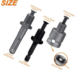 uptodateprouducts 13mm Keyless Drill Chuck Adapter Kit 1/2"-20UNF with SDS-Plus Shank 1/4" Hex Shank 1/2" Socket Square Female Adapter fits Rotary hammer image 2
