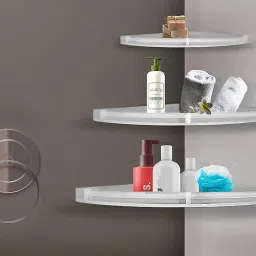 Corner Set of 3 pcs (Size :- 9X12 Inches, 10.5X15 Inches, 12.5X17 Inches) Plastic Wall Shelf-2