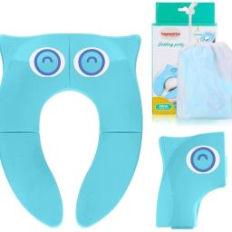 Toilet Potty Training Seat Portable Reusable Kids Boys Girls, Carry Bag (Green) Potty Seat-image-18