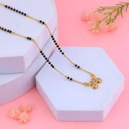 maira 925 Sterling Silver 18k Gold Plated Black Mani Mangalsutra for Women Sterling Silver Mangalsutra-picture-31