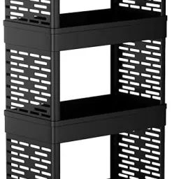 BLACK KITCHEN RACK Plastic Kitchen Trolley-image-49
