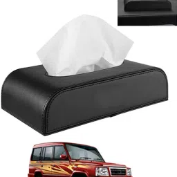Black Tissue Holder Leatherite/Include Tissue/Save Space For Home/Car/Office-209 Vehicle Tissue Dispenser-picture-16