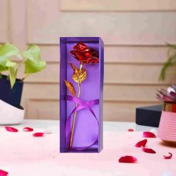 24K_Red & Golden Artificial Rose Flower Gift with Bag – Valentine, Mother’s Day Red, Gold Rose Artificial Flower-18