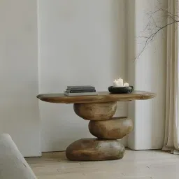 the flamingo life Willow Nest Console Table In Brown Colour-picture-16