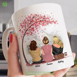 Custom Girl Group Illustration with Names | Friendship Gift | 330 ml Ceramic Ceramic Coffee Mug-image-4