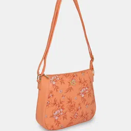 Caprese Printed PU Structured Sling Bag with Cut Work image 2