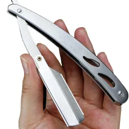 Barber Stainless Steel Straight Edge Barber Razor Folding Shaving Shaver Without Blade for Men, Men-1