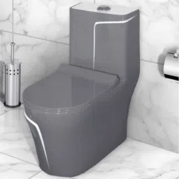 C011 Premium Grey commode with White Finishing Line and Round Flush Button Western Commode-16