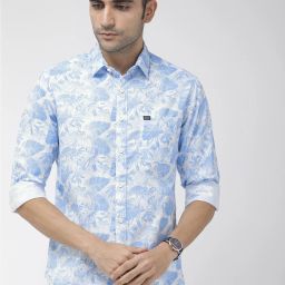 Men Slim Fit Printed Spread Collar Casual Shirt-image-35