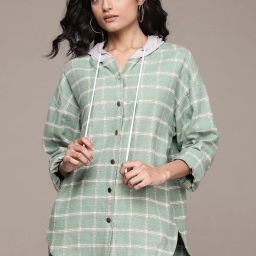 Women Regular Fit Checkered Casual Shirt-image-70