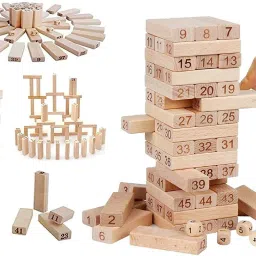 Toys Jenga Blocks Timber Tower Tumbling Game for Kids and Adults, Jenga Game Traditional Classic Jenga (Number)-picture-14