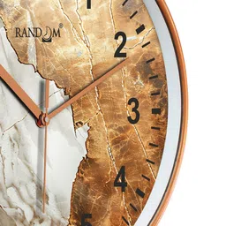 RANDOM White & Peach-Coloured Printed Contemporary Wall Clock image 2