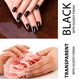 Adbeni Color Diva Dual 2-In-1 Long Lasting Nail Enamel 11 ml each - Black 02 & Top Coat 03 image 4