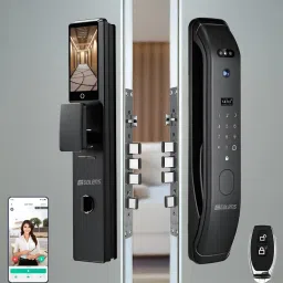 GOLENS X73 Smart Door Lock – 8-in-1 Unlock, 3D Face, Palm ID, Video Intercom, Wi-Fi, Black Smart Door Lock-17