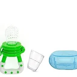 Baby Spoon Feeder Fruit Nibbler With Rattle & Finger Brush BPA free - 24-image-2