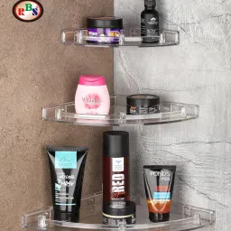 Containers Kitchen Rack Wall Storage Corner Shelf for Bathroom Shelf Corner Rack for Kitchen Plastic-image-62