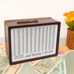 vicorp Wooden Money Saving Box | Coin Box for Saving | Counting Target Money Box image 3