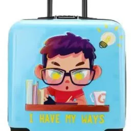 Small Cabin Suitcase (44 cm) 4 Wheels - Kid's 17-Inch Rolling 3D Cartoon Printed Suitcase | 4-Wheel Travel Trolley Bag - Blue-image-23