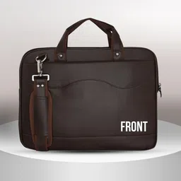 pramadda pure luxury Brown Men Shoulder Bag - Extra Large Success Luxury Vegan Leather Corporate Laptop File Bag for Men Women | Faux Glossy Leather Stylish Office messenger Bag | Side Crossbody Shoulder Tablet Ipad Holder Bags | Bike Tourister Travel Document Bags | DIwali Gift Item Men Special | Slim Sleek Durable Daily Use essential Beg | Laptop File Messenger Brown Vegan Leather.-picture-34
