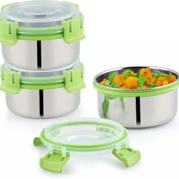 Stainless steel lock n lock green color containers 325ml Set of 3 Containers Lunch Box-picture-27