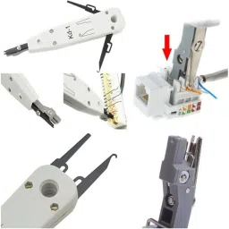 Divinext Universal Cable Stripper Coaxial Jacket Strip With Cutter + RG59/RG6 Compression Tool F Connector Waterproof Connectors Network Crimping Tool + Krone Tool Kd1 Impact Tool & Punch Down Tool Network Interface Card image 2
