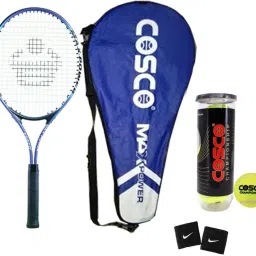 Max Power Tennis Racquet Combo Kit - 1 Tennis Racquet, 1 Box Championship Tennis Ball " 3 Ball", 2 Wrist Band Tennis Kit-image-24