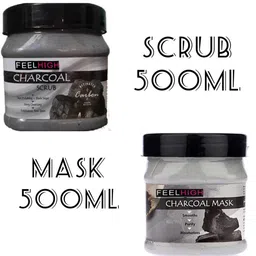 FEELHIGH Charcoal Scrub & Mask 500ml each-image-37