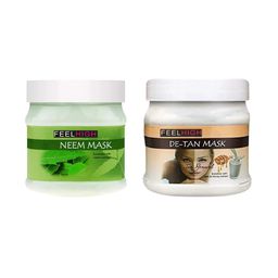 FEELHIGH Set of Neem & De-Tan Face Mask - 500 ml each-1