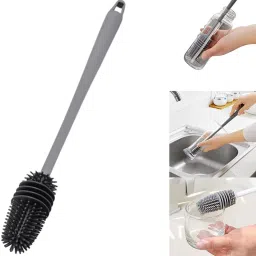 Silicone Bottle Cleaner Brush with Long Handle for Washing Water Bottle- 1 Pc-image-18