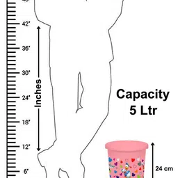 Kuber Industries Pink & Blue Printed Open Dustbins - 5 L image 3