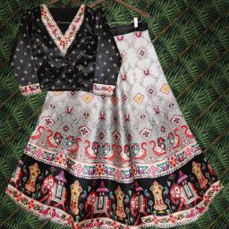 Digital Print Semi Stitched Lehenga & Crop Top-image-6