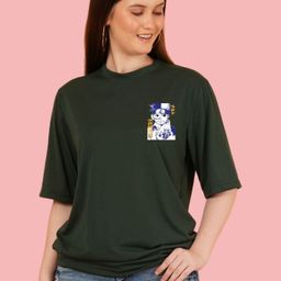 kasendra Women Printed Round Neck Polycotton Green T-Shirt-picture-41