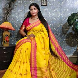 Woven Handloom Cotton Blend Saree-image-31