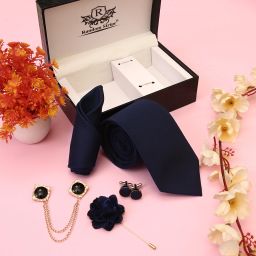 RANDOM STRIPE Silk Cufflink & Tie Pin Set-image-3