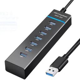 FKU 7 Port USB 3.0 Hub USB Splitter with Long Cable 6 inch for Laptop, PC, MacBook, Mac Pro, Mac Mini, iMac USB Devices USB Hub-22
